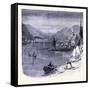 The Hudson North of Peekskill United States of America-null-Framed Stretched Canvas