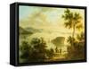 The Hudson River, American School, 19th Century-null-Framed Stretched Canvas