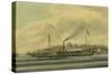 The Hudson River Steamboat, 'Clermont', C.1858-Richard Varick De Witt-Stretched Canvas