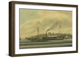 The Hudson River Steamboat, 'Clermont', C.1858-Richard Varick De Witt-Framed Giclee Print