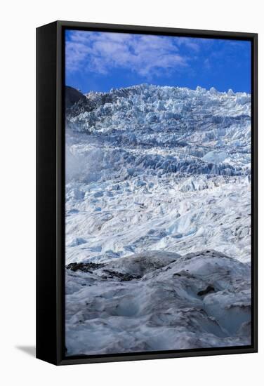 The Huge Icefield of the Fox Glacier, Westland Tai Poutini National Park, South Island-Michael Runkel-Framed Stretched Canvas