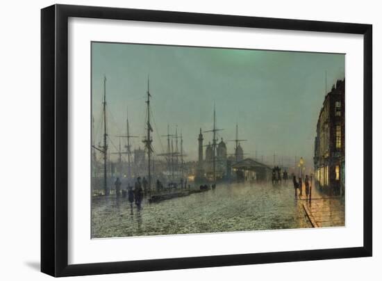 The Hull-Docks by Night-John Atkinson Grimshaw-Framed Giclee Print