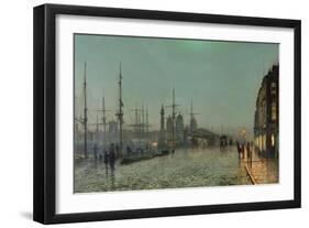 The Hull-Docks by Night-John Atkinson Grimshaw-Framed Giclee Print