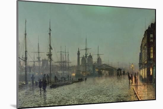 The Hull-Docks by Night-John Atkinson Grimshaw-Mounted Giclee Print