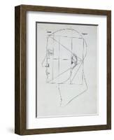 The Human Head, Illustration for 'Divina Proportione'-Leonardo da Vinci-Framed Giclee Print