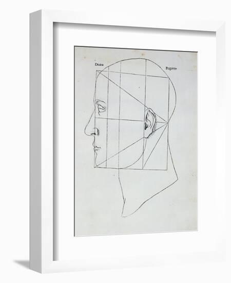 The Human Head, Illustration for 'Divina Proportione'-Leonardo da Vinci-Framed Giclee Print