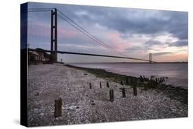 The Humber Bridge at Dusk, East Riding of Yorkshire, Yorkshire, England, United Kingdom, Europe-Mark Sunderland-Stretched Canvas