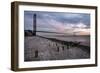 The Humber Bridge at Dusk, East Riding of Yorkshire, Yorkshire, England, United Kingdom, Europe-Mark Sunderland-Framed Photographic Print