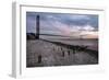 The Humber Bridge at Dusk, East Riding of Yorkshire, Yorkshire, England, United Kingdom, Europe-Mark Sunderland-Framed Photographic Print