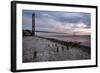 The Humber Bridge at Dusk, East Riding of Yorkshire, Yorkshire, England, United Kingdom, Europe-Mark Sunderland-Framed Photographic Print