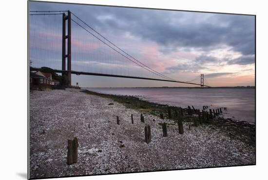 The Humber Bridge at Dusk, East Riding of Yorkshire, Yorkshire, England, United Kingdom, Europe-Mark Sunderland-Mounted Photographic Print