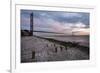 The Humber Bridge at Dusk, East Riding of Yorkshire, Yorkshire, England, United Kingdom, Europe-Mark Sunderland-Framed Photographic Print