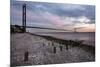 The Humber Bridge at Dusk, East Riding of Yorkshire, Yorkshire, England, United Kingdom, Europe-Mark Sunderland-Mounted Photographic Print