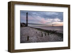 The Humber Bridge at Dusk, East Riding of Yorkshire, Yorkshire, England, United Kingdom, Europe-Mark Sunderland-Framed Photographic Print