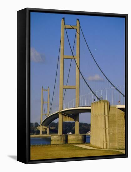 The Humber Bridge, from the South, England, Uk-Tony Waltham-Framed Stretched Canvas