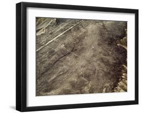 The Humming Bird Geoglyph, aerial view, Nazca, UNESCO World Heritage Site, Ica Region, Peru, South -Karol Kozlowski-Framed Photographic Print