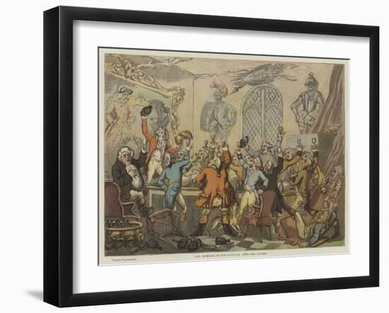 The Humours of Fox-Hunting, 1788, the Dinner-Thomas Rowlandson-Framed Giclee Print