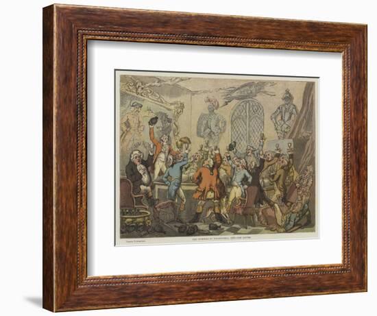 The Humours of Fox-Hunting, 1788, the Dinner-Thomas Rowlandson-Framed Giclee Print