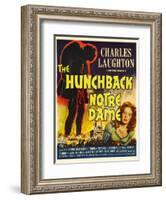 The Hunchback of Notre Dame, Maureen O'Hara, 1939-null-Framed Art Print