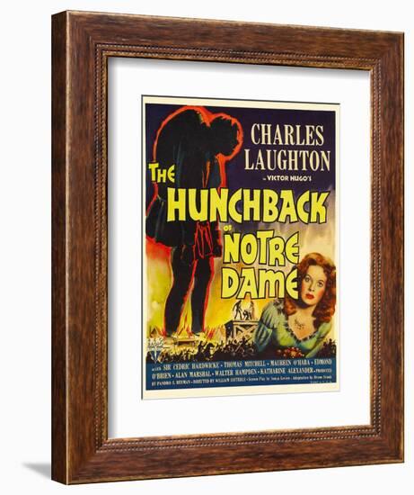 The Hunchback of Notre Dame, Maureen O'Hara, 1939-null-Framed Art Print