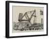 The Hundred-Ton Gun at Spezia, the Giant Crane for Lifting the Gun-null-Framed Giclee Print