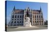 The Hungarian Parliament Building and Statue of Gyula Andressy, Budapest, Hungary, Europe-Carlo Morucchio-Stretched Canvas