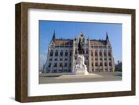 The Hungarian Parliament Building and Statue of Gyula Andressy, Budapest, Hungary, Europe-Carlo Morucchio-Framed Photographic Print