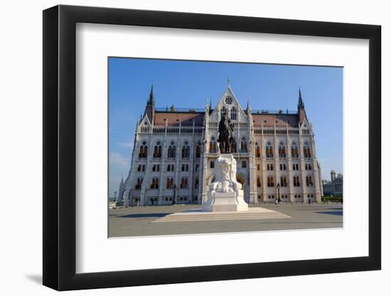 The Hungarian Parliament Building and Statue of Gyula Andressy, Budapest, Hungary, Europe-Carlo Morucchio-Framed Photographic Print