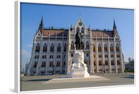 The Hungarian Parliament Building and Statue of Gyula Andressy, Budapest, Hungary, Europe-Carlo Morucchio-Framed Photographic Print