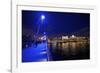 The Hungerford Pedestrian over the Thames in London, at Night-Richard Wright-Framed Photographic Print