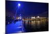 The Hungerford Pedestrian over the Thames in London, at Night-Richard Wright-Mounted Photographic Print