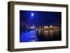 The Hungerford Pedestrian over the Thames in London, at Night-Richard Wright-Framed Photographic Print