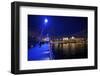 The Hungerford Pedestrian over the Thames in London, at Night-Richard Wright-Framed Photographic Print