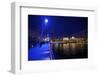 The Hungerford Pedestrian over the Thames in London, at Night-Richard Wright-Framed Photographic Print