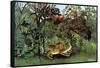 The Hungry Lion-Henri Rousseau-Framed Stretched Canvas
