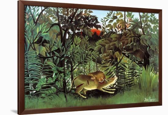 The Hungry Lion-Henri Rousseau-Framed Premium Giclee Print