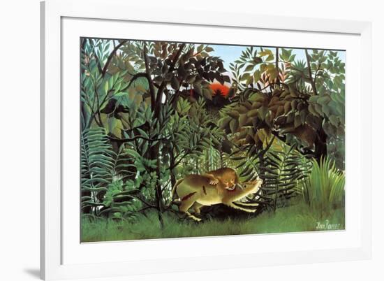 The Hungry Lion-Henri Rousseau-Framed Art Print