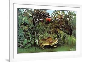 The Hungry Lion-Henri Rousseau-Framed Art Print