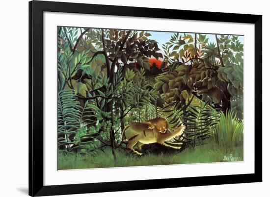 The Hungry Lion-Henri Rousseau-Framed Art Print