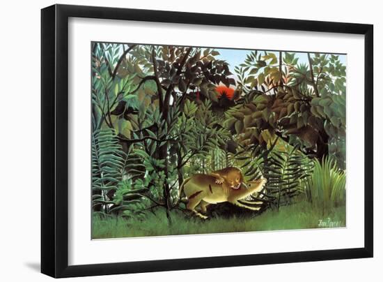 The Hungry Lion-Henri Rousseau-Framed Art Print