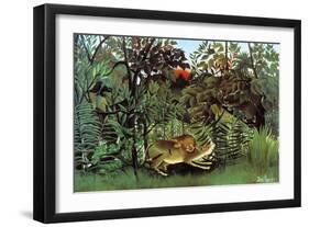 The Hungry Lion-Henri Rousseau-Framed Art Print