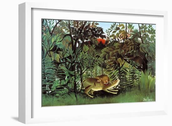 The Hungry Lion-Henri Rousseau-Framed Art Print