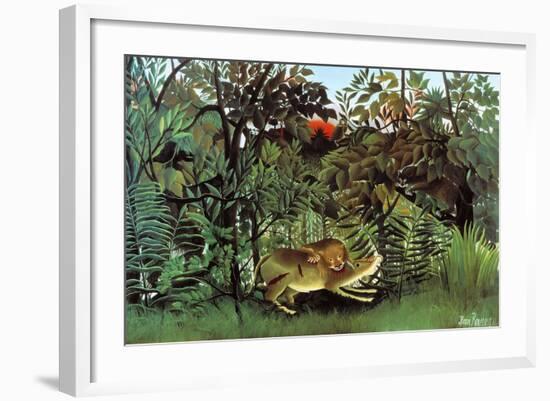 The Hungry Lion-Henri Rousseau-Framed Art Print