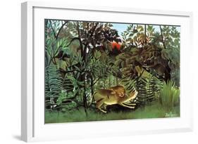 The Hungry Lion-Henri Rousseau-Framed Art Print