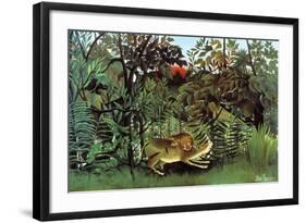 The Hungry Lion-Henri Rousseau-Framed Art Print