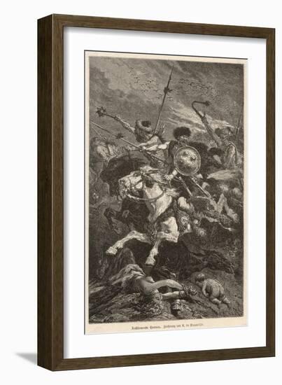 The Huns Invade Europe and Gradually Fight Their Way Westwards from About 376 Till They are Halted-Alphonse De Neuville-Framed Art Print