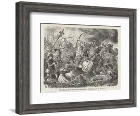 The Huns Under Attila are Defeated by the Visigoths and Romans Commanded by Aetius at Chalons-Hermann Vogel-Framed Art Print