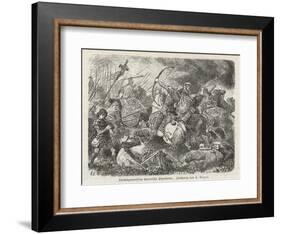 The Huns Under Attila are Defeated by the Visigoths and Romans Commanded by Aetius at Chalons-Hermann Vogel-Framed Art Print