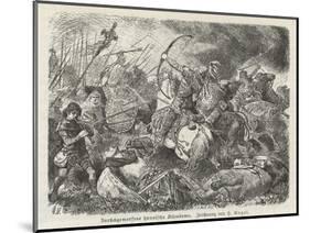 The Huns Under Attila are Defeated by the Visigoths and Romans Commanded by Aetius at Chalons-Hermann Vogel-Mounted Art Print