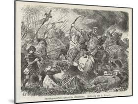 The Huns Under Attila are Defeated by the Visigoths and Romans Commanded by Aetius at Chalons-Hermann Vogel-Mounted Art Print
